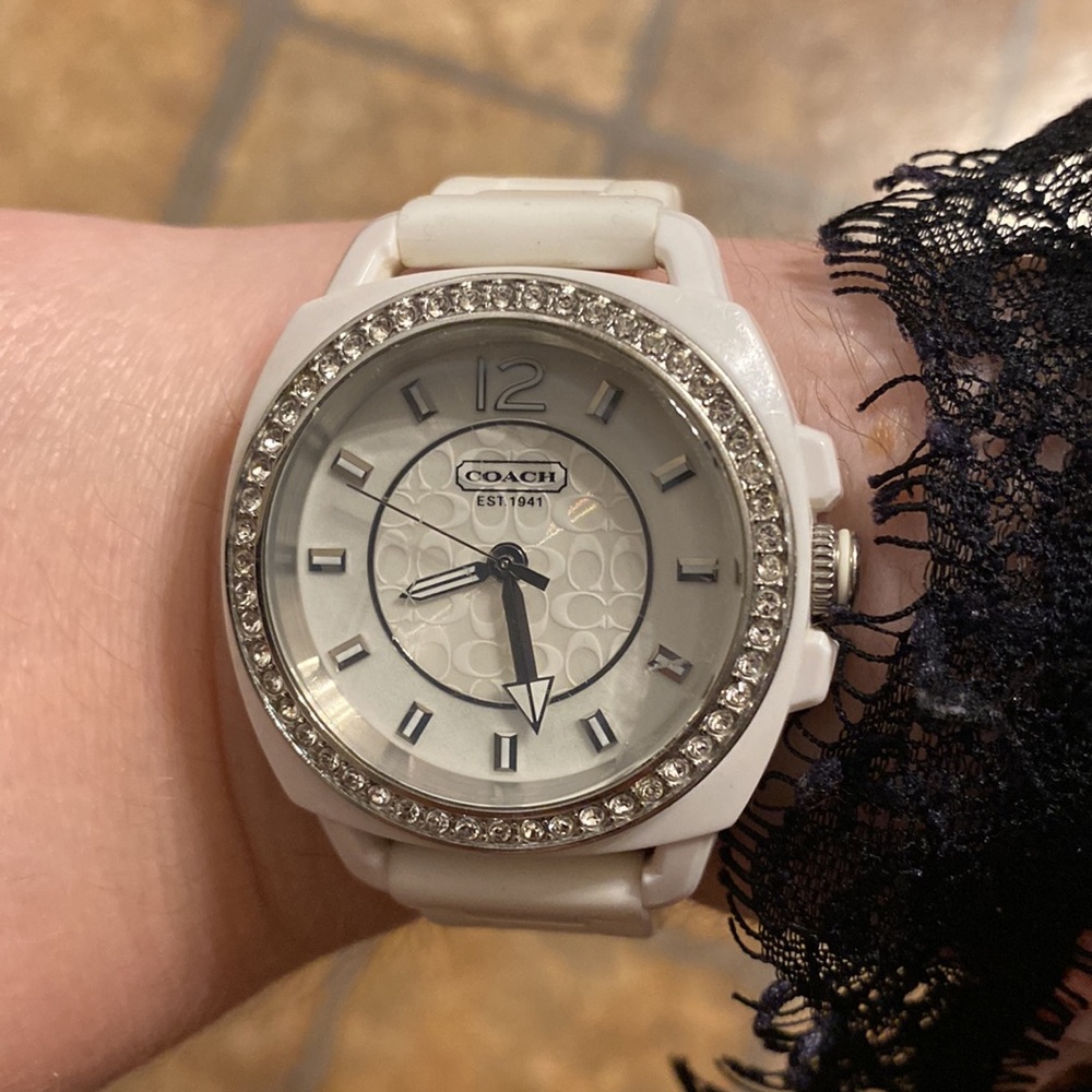 EUC COACH WHITE WATCH